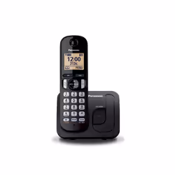 Panasonic KX-TGC210, Téléphone DECT, Combiné sans fil, Haut-parleur, 50 entrées, Identification de l'appelant, Noir