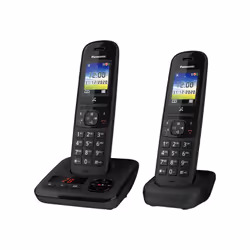 Panasonic KX-TGH722FRB, Téléphone DECT, Combiné sans fil, Haut-parleur, 120 entrées, Identification de l'appelant, Noir
