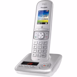 Panasonic KX-TGH720, Téléphone DECT, Combiné sans fil, Haut-parleur, 200 entrées, Identification de l'appelant, Perle, Argent