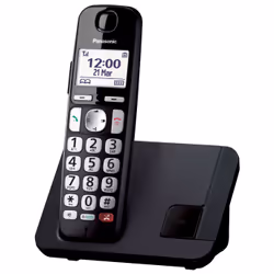 Panasonic KX-TGE250, Téléphone DECT, Combiné sans fil, Haut-parleur, 1000 entrées, Identification de l'appelant, Noir