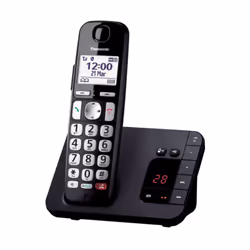 Panasonic KX-TGE260JTB, Téléphone DECT, Combiné sans fil, Haut-parleur, 200 entrées, Identification de l'appelant, Noir