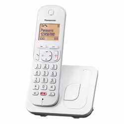 Panasonic KX-TGC250, Téléphone DECT, Combiné sans fil, Haut-parleur, 50 entrées, Identification de l'appelant, Blanc