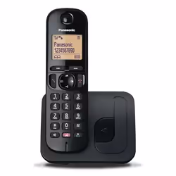 Panasonic KX-TGC250JTB, Téléphone DECT, Combiné sans fil, Haut-parleur, 50 entrées, Identification de l'appelant, Noir
