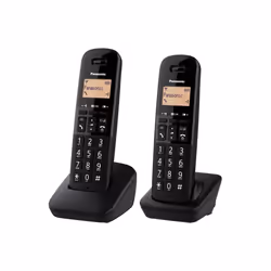 Panasonic KX-TGB612, Téléphone DECT, Combiné filaire, Haut-parleur, 50 entrées, Identification de l'appelant, Noir