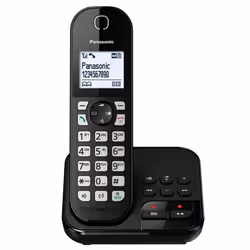 Panasonic KX-TGC460GB, Téléphone DECT, Combiné sans fil, Haut-parleur, 120 entrées, Identification de l'appelant, Noir