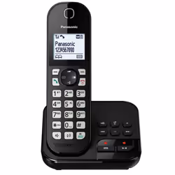 Panasonic KX-TGC460GB, Téléphone DECT, Combiné sans fil, Haut-parleur, 120 entrées, Identification de l'appelant, Noir
