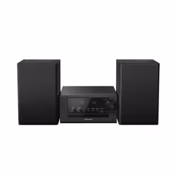Panasonic SC-PM702, Système micro audio domestique, Noir, 1 disques, 80 W, 2-voies, 10 cm