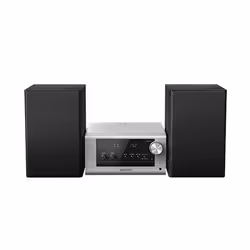 Panasonic SC-PM702, Système micro audio domestique, Noir, Argent, 1 disques, 80 W, 2-voies, 10 cm