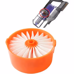 Filtre moteur d'origine (7,5 x 3,6 cm) pour Aspirateur BLACK ET DECKER N665227. Couleur de la pièce : Orange, Dimensions : 75 ...