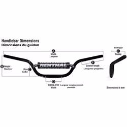 RENTHAL Guidon ATV 7/8" 811 Yamaha Raptor 700R