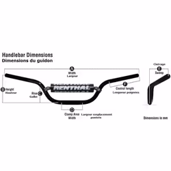 RENTHAL Guidon Fatbar 826 KTM High/Husq Enduro, taille 10 mm