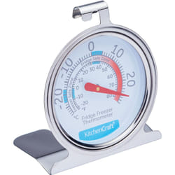 Kitchen Craft - KitchenCraft Thermomètre pour réfrigérateur et congélateur avec guide ofMinimum et Maximum Temperature, acier inoxydable