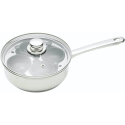 Kitchen Craft - kc blue KitchenCraft 4 Egg Poacher Pan in Gift Box, Non Stick and Induction Safe, Stainless Steel, 20.5 cm