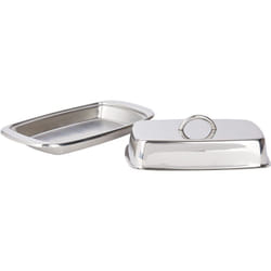 KitchenCraft Plat à beurre avec couvercle of Acier inoxydable, 19,5 x 10 x 8 cm