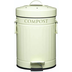 Kitchen Craft - KitchenCraft Composteur en métal avec pédale intégrée, 3 l - Crème