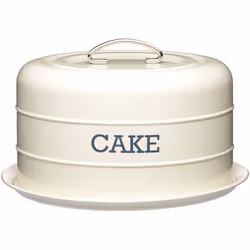 Récipient hermétique en métal de de cakes / cake dome Living Nostalgia de KitchenCraft, 28,5 x 18 cm - Antique cream : Conser ...