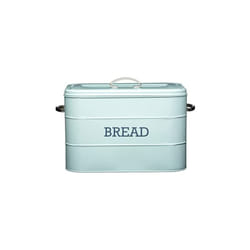 Living Nostalgia Corbeille à pain vintage en métal 34 x 21,5 x 25 cm, bleu - Kitchencraft