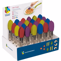 1mini-pince en silicone et acier inoxydable, cuisine Kraft, couleur aléatoire.Ces mini-pinces flexibles en silicone, hygiéniq ...