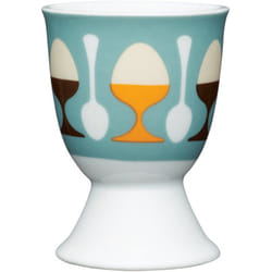 Coquetier rétro, porcelaine, bleu, 9 x 12 x 16 cm - Kitchen Craft