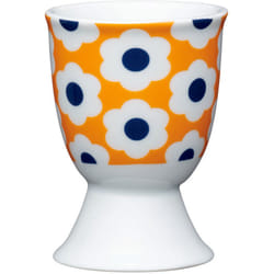 Kitchen Craft - Coquetier, design rétro à fleurs de design de design à pois, porcelaine, orange, 9 x 12 x 16 cm