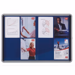 Nobo Vitrine d`intérieur fond tissu 12xA4, 1012 mm, 1040 mm, 1080 mm, 1200 mm, 98 mm