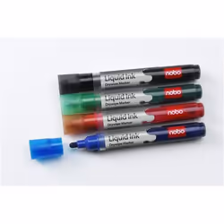 Nobo Marqueurs effaçables à sec Liquid Ink coloris assortis (6), Multicolore