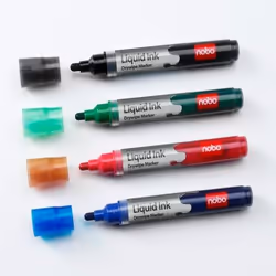 Nobo Marqueurs effaçables à sec Liquid Ink coloris assortis (6)