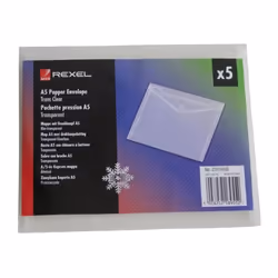 Rexel Chemise pression Ice format paysage A5, transparent (5), A5, Transparent, 1 mm, 120 mm, 180 mm, 5 pièce(s)