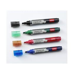 Nobo Marqueurs Liquid Ink effaçables à sec, assortis blister (4)