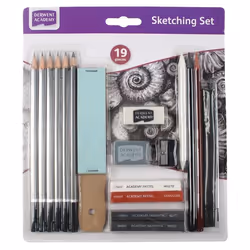 Derwent Academy Sketching Set, Fusain artistique, Stylo d'estompage, Crayon à la mine de graphite, Pastel, 14 pièce(s)