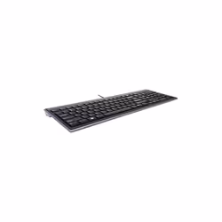 Kensington Clavier ultra plat Advance Fit™, Taille réelle (100 %), Avec fil, USB, AZERTY, Noir