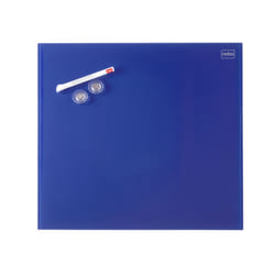 Nobo Tableau magnétique bleu en verre Diamond 450x450, conditionnement retail