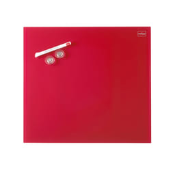 Nobo Tableau magnétique rouge en verre Diamond 300x300, conditionnement retail