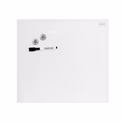 Nobo Tableau magnétique blanc en verre Diamond 450x450, conditionnement retail, 450 mm, 15 mm, 450 mm, 496 mm, 496 mm, 35 mm