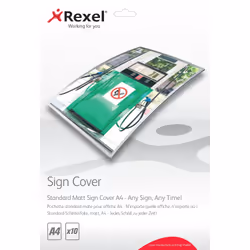 Rexel Pochette standard mate pour affiche A4 (10), Transparent, Mat, A4, Chine, 237 mm, 340 mm