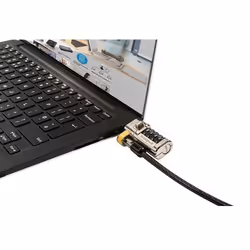 DELL 461-AAEU, 1,8 m, Verrouillage à combinaison, Acier au carbone, Noir, Acier inoxydable