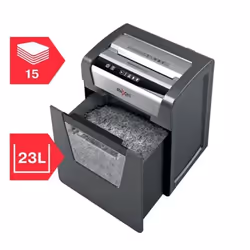 Rexel Momentum X415 Destructeur de Papier Croisé 15 Feuilles 23 L Noir Gris - Vue supplémentaire 6