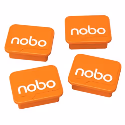 Nobo Haftmagnet Orange, 4 Stück, Aimant de tableau blanc, Orange, 18 mm, 22 mm, 78 mm, 12 mm