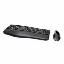 Kensington Clavier et souris sans fil Pro Fit® Ergo (noirs), Taille réelle (100 %), RF sans fil + Bluetooth, QWERTY, Noir, So ...