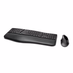 Kensington Pro Fit Ergo, Taille réelle (100 %), RF sans fil + Bluetooth, QWERTY, Noir, Souris incluse