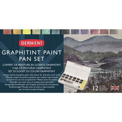 Palette de peinture - DERWENT - Graphitint - 12 demi-godets - Graphite et aquarelle - Mixte