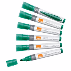 Nobo Liquid Ink Boardmarker 3mm Rundspitze, 10 pièce(s), Vert, Pointe ogive, Vert, Blanc, 3 mm, 38 mm