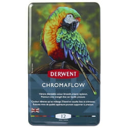 Crayons de couleur - Derwent - Chromaflow - Boîte de 12 - Qualité professionnelle - Mine tendre