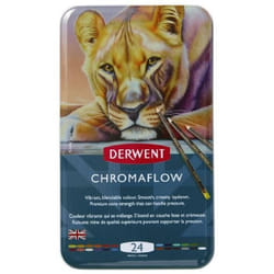 Crayons de couleur - Derwent - Chromaflow - Boîte de 24 - Qualité professionnelle - Mine tendre