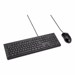 Kensington KM100 EQ Kit clavier + souris filaire, Avec fil, USB, Clavier à membrane, AZERTY, Noir, Souris incluse