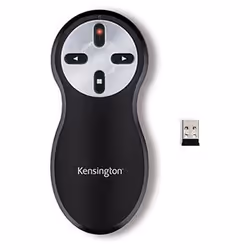 Kensington Télécommande de présentation sans fil avec pointeur laser rouge, RF, USB, 20 m, Noir