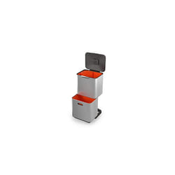 Joseph Joseph Totem Max poubelle avec séparation des déchets et recyclage, 60 L, filtre à charbon actif, acier inoxydable (30060)