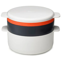 M-Cuisine de set de cuisson micro-ondes empilable de 4 pièces - Joseph Joseph Design empilable avec casserole de 2L, cuiseur vapeur, plaque de