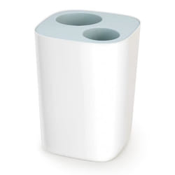 Joseph Joseph Split Poubelle de Tri pour Salle de Bain, Plastique, Blanc/Bleu Ciel, 19,1 x 18,9 x 27,9 cm