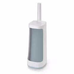 Joseph Joseph 70507 Brosse Toilette avec Rangement, Acier Inoxydable, Blanc/Bleu Ciel, 11,4 x 13,6 x 45,3 cm